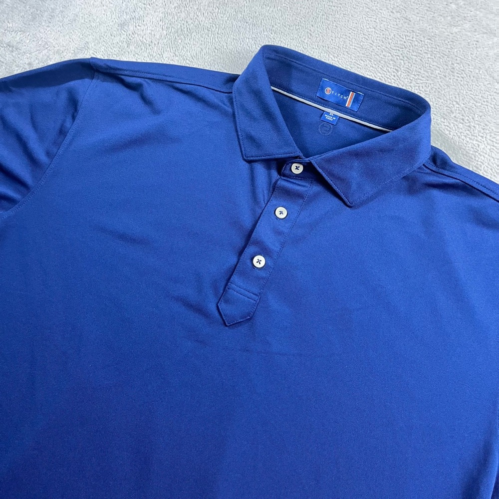 Stitch Golf Men XL Blue Short Sleeve Performance Polo Shirt